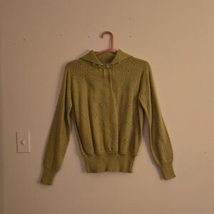 Elegant Olive Cowl Neck Sweater.